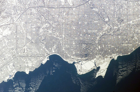 Toronto by snow from space