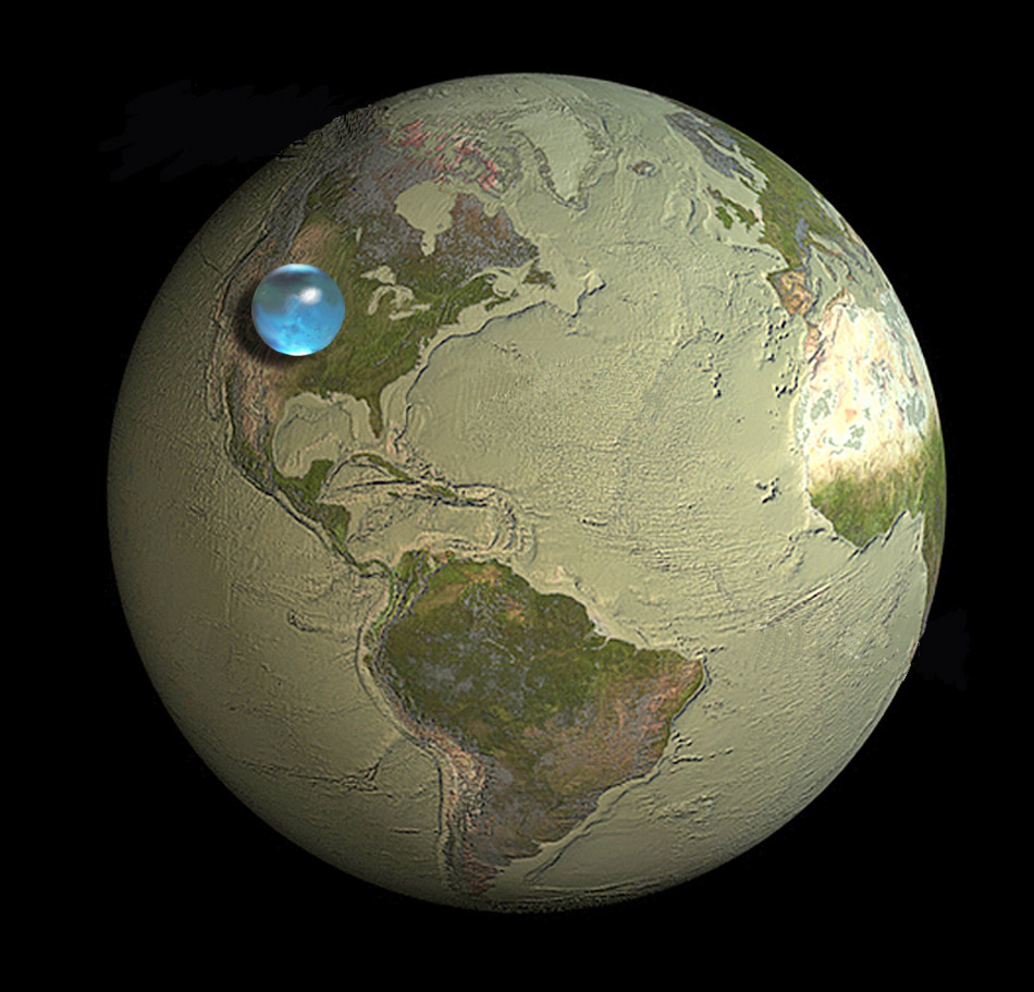 How much water is there on Earth, from USGS Water Science for Schools water information site